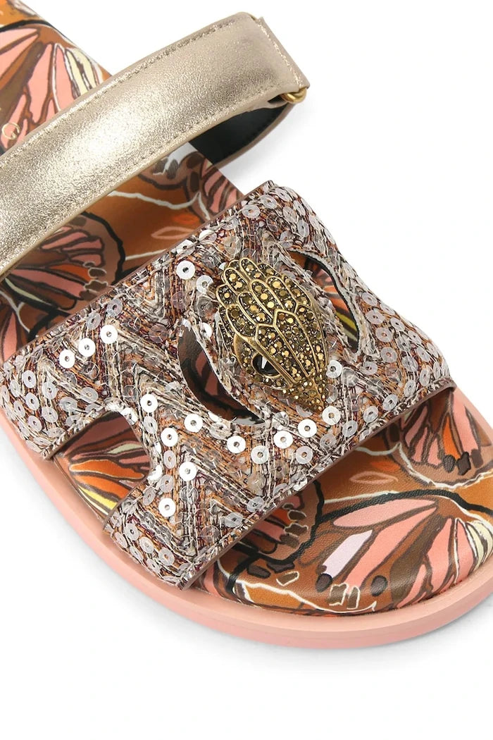 Kurt Geiger London kadın düz taban Eagle Cut Out Sandalet