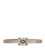 Ralph Lauren Collection Silver Leather Embellished Belt