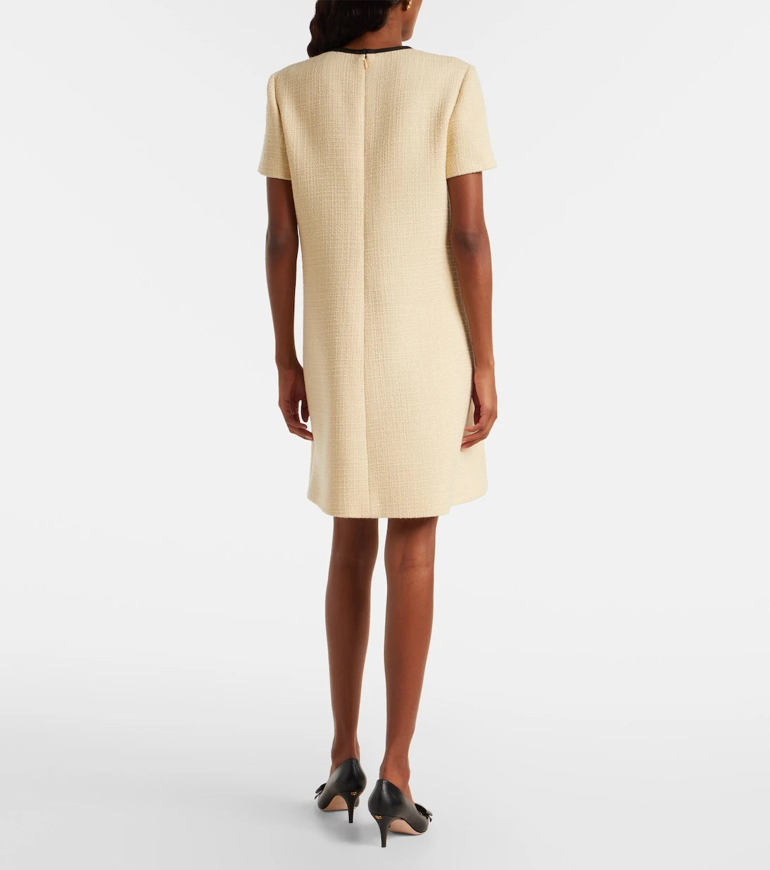 Valentino - Bow-detail wool-blend tweed minidress