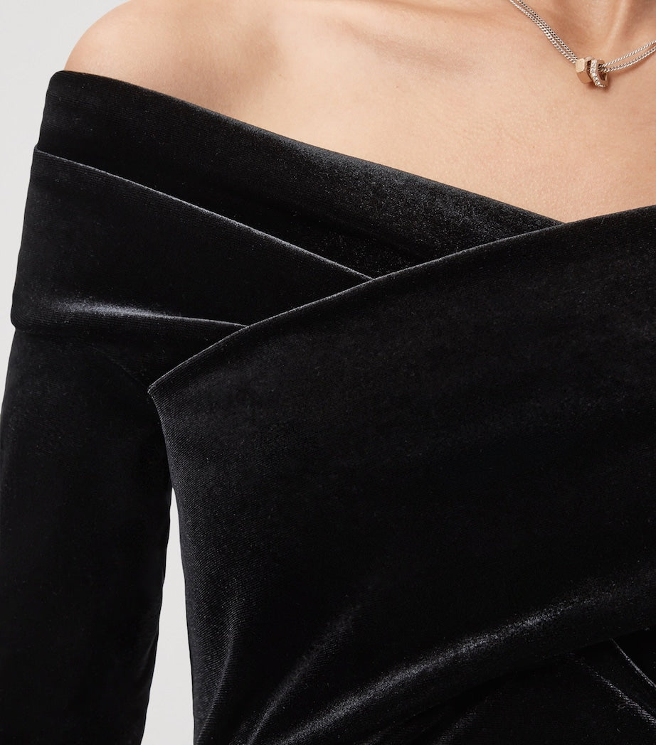 Velvet Delta Midi Dress BLACK