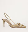 Valentino Garavani Gold Leather Logo Slingback Pumps 80