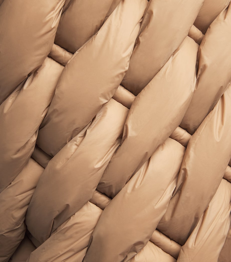 Raxxy Beige 3D Down-Filled Woven Puffer Jacket