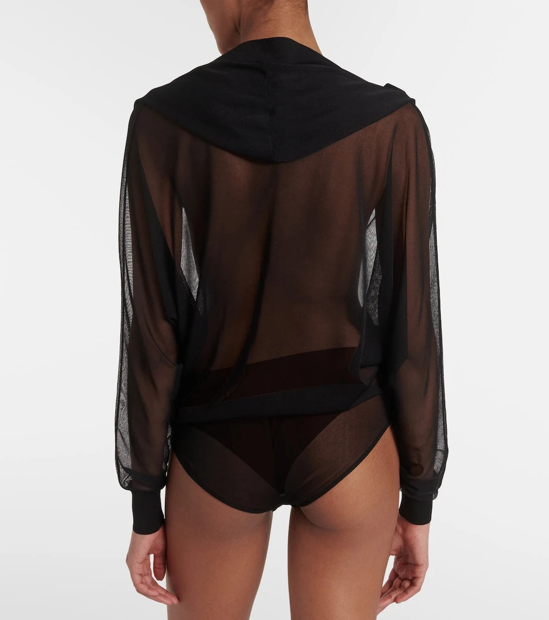 Alaïa - Sheer hooded bodysuit
