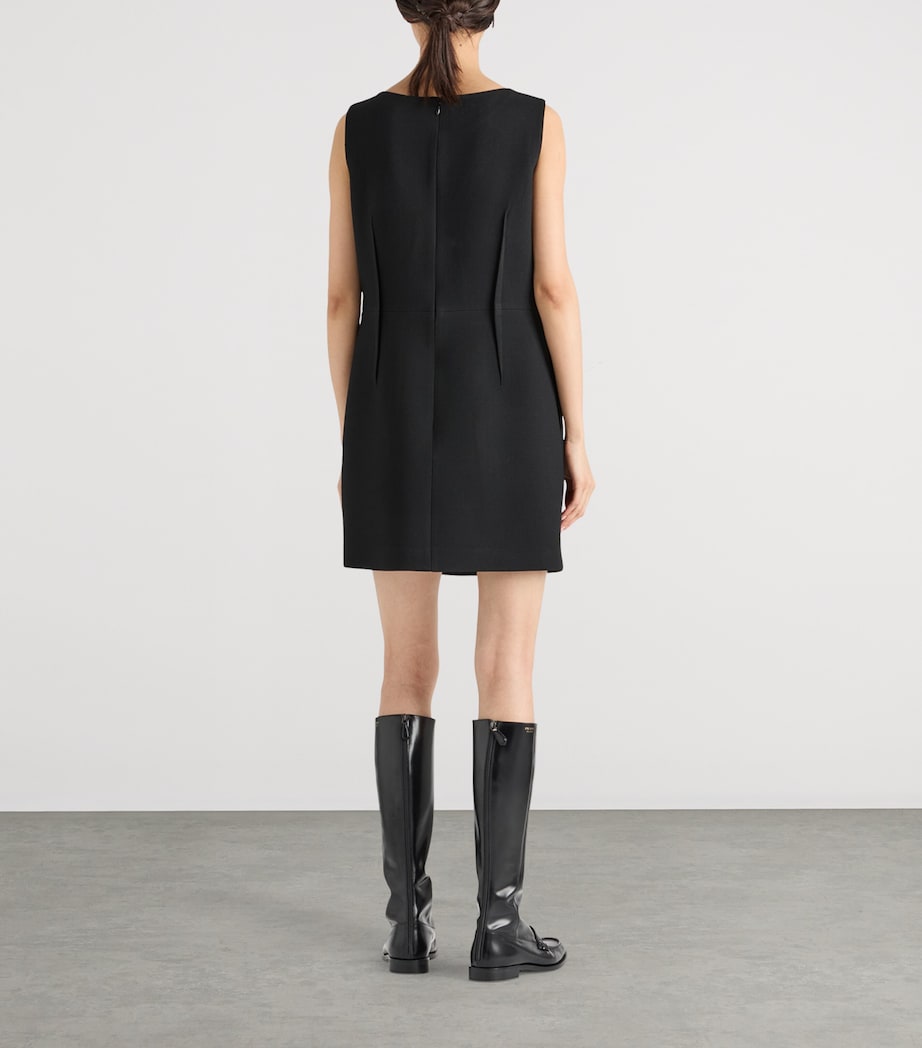 Prada Black Wool Natté Sleeveless Mini Dress