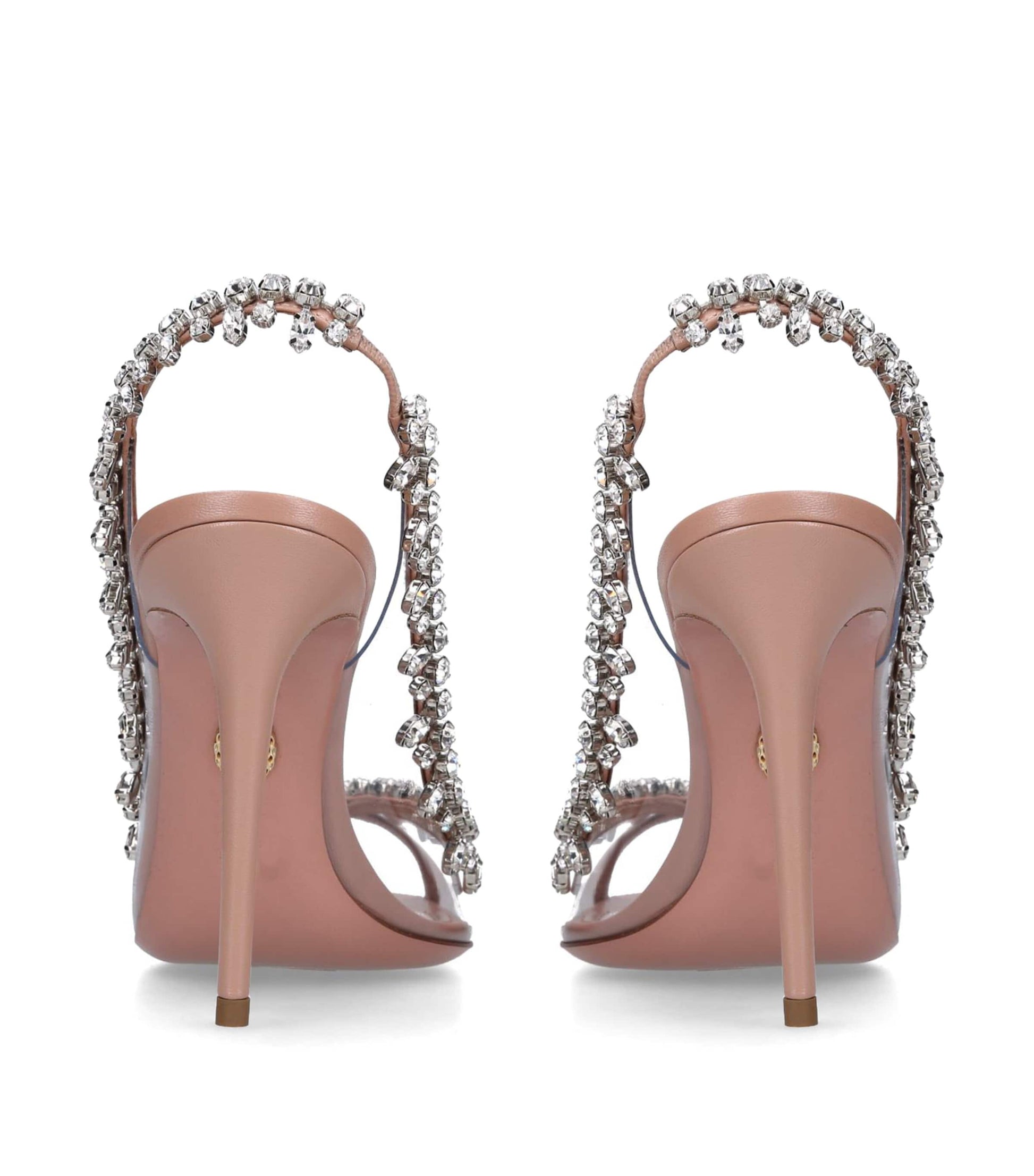 Aquazzura Pink Crystal Temptation Sandals 105