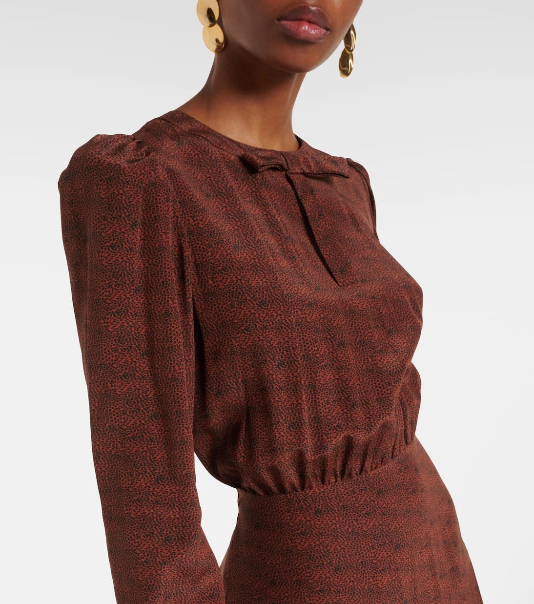 Alessandra Rich - Leopard-print silk midi dress