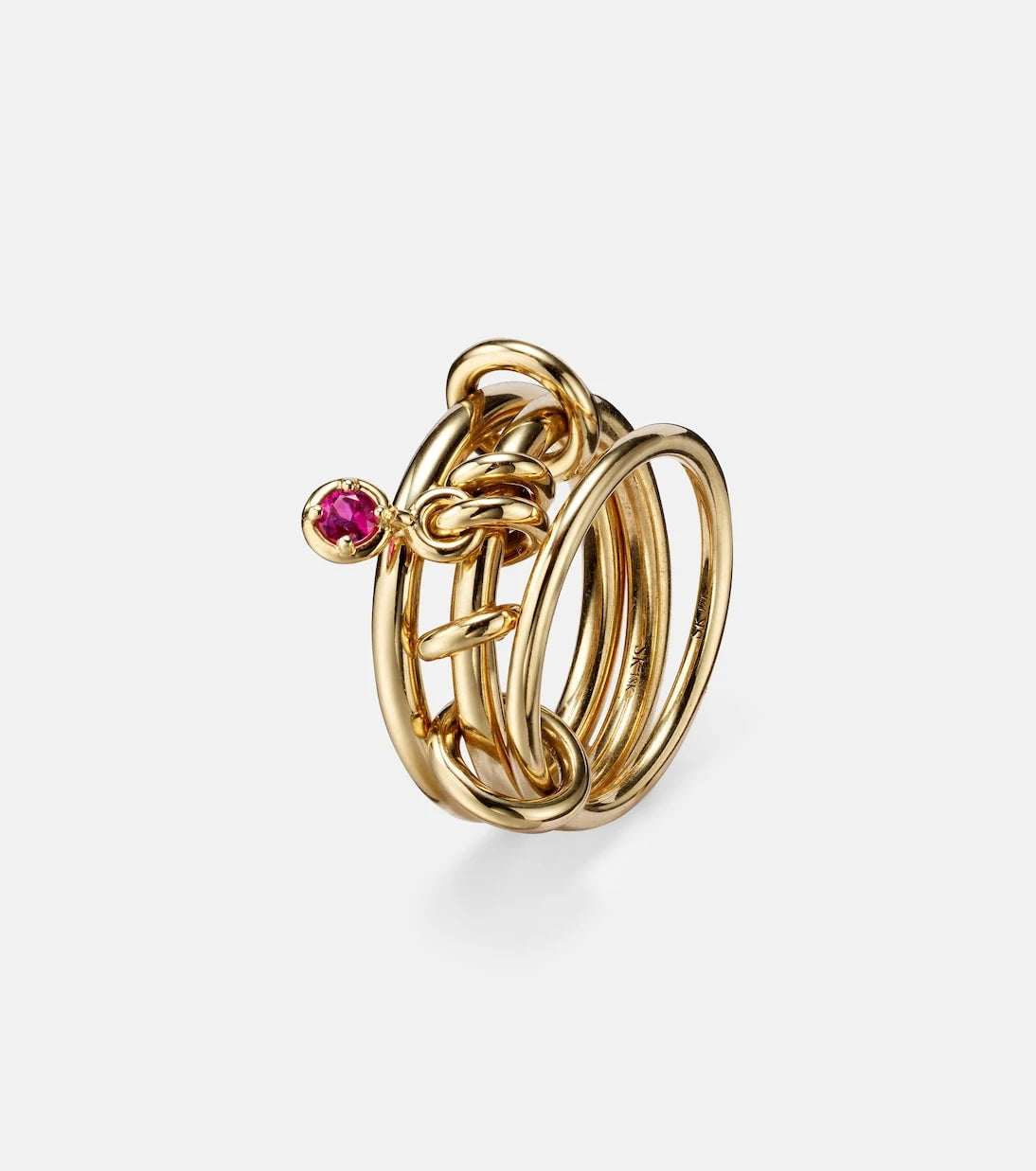 Spinelli Kilcollin - Piera 18kt gold linked rings with sapphire