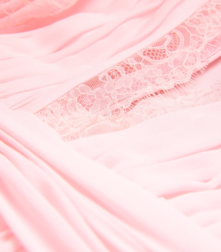 Silk Lace-Trim Maxi Dress