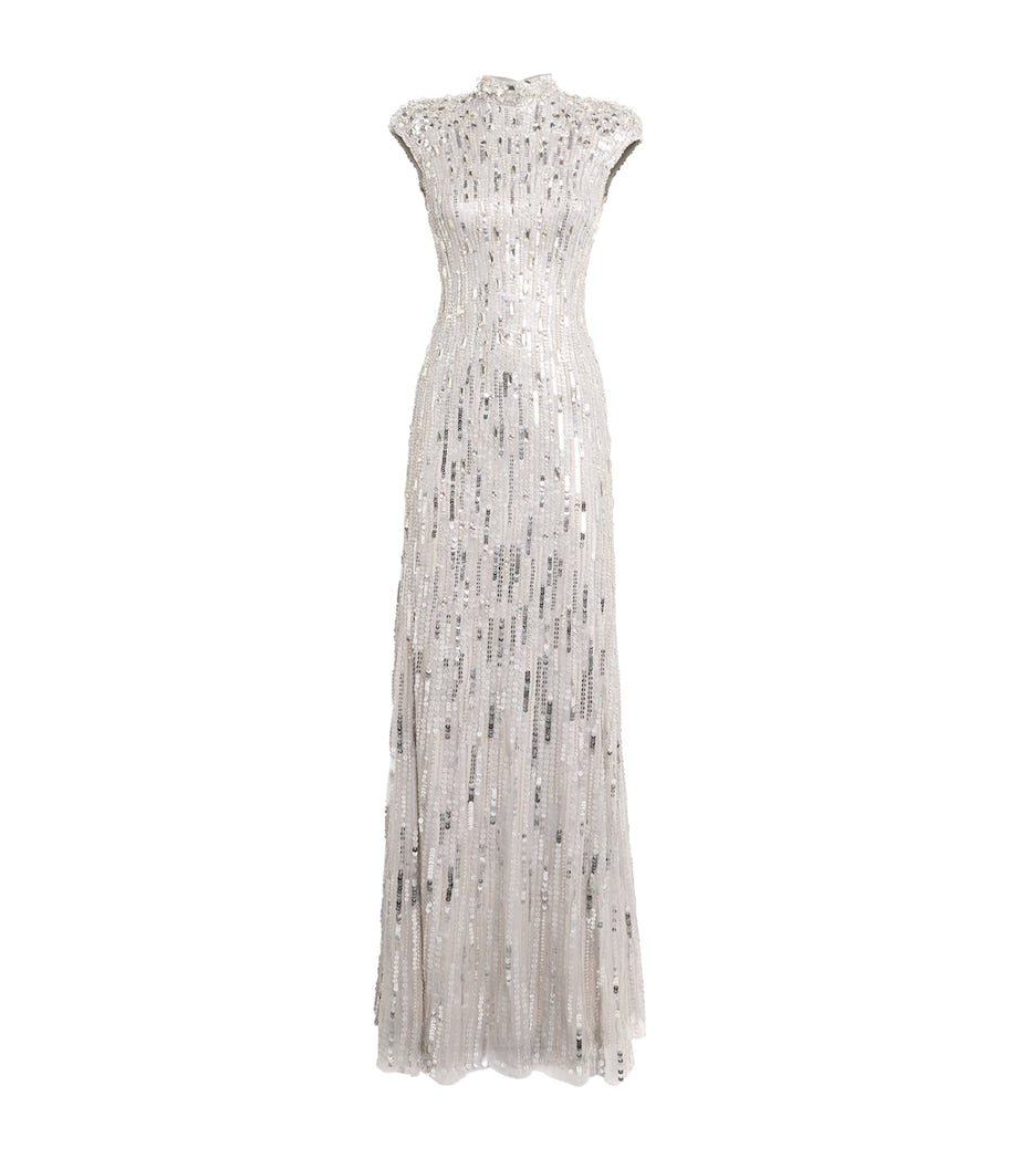 Silver Embellished Ernest Gown