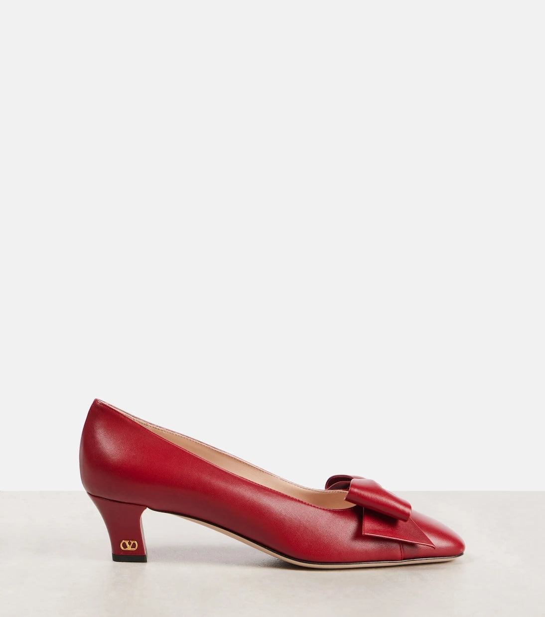 Valentino Garavani - Bowow 45 bow-detail leather pumps