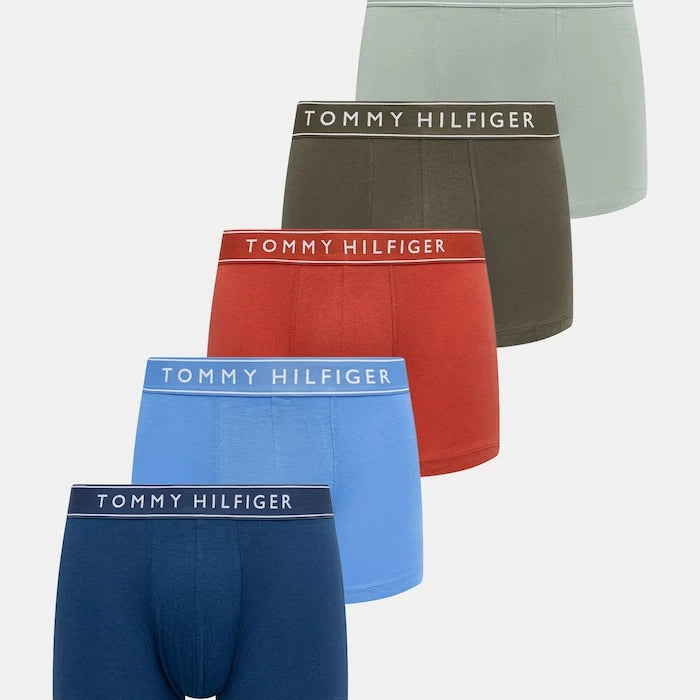Tommy Hilfiger pamuk ve elastanlı dar kesim erkek boxer 5'li