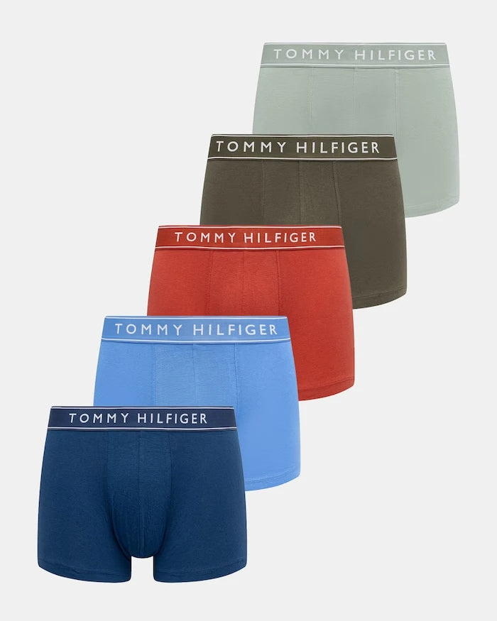 Tommy Hilfiger pamuk ve elastanlı dar kesim erkek boxer 5'li