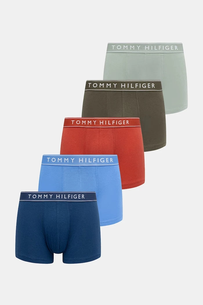 Tommy Hilfiger pamuk ve elastanlı dar kesim erkek boxer 5'li