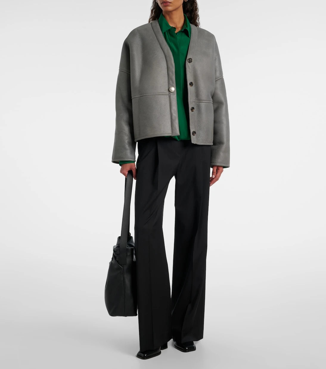 Loewe - Çakıl tüylü astarlı deri ceket