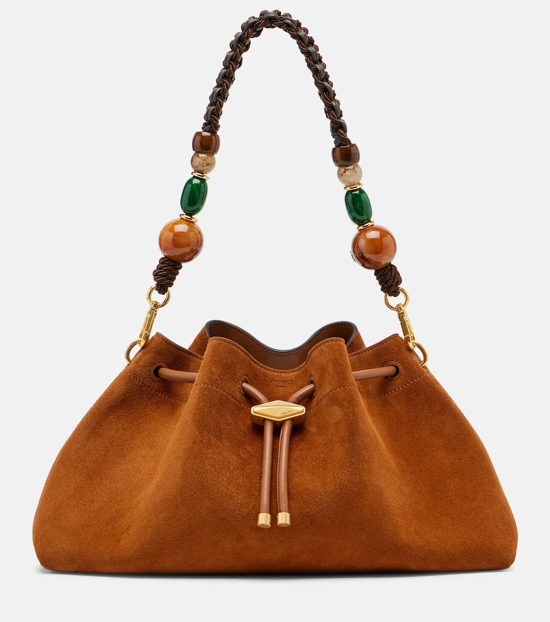 Jimmy Choo - Bon Bon Medium beaded suede bucket bag