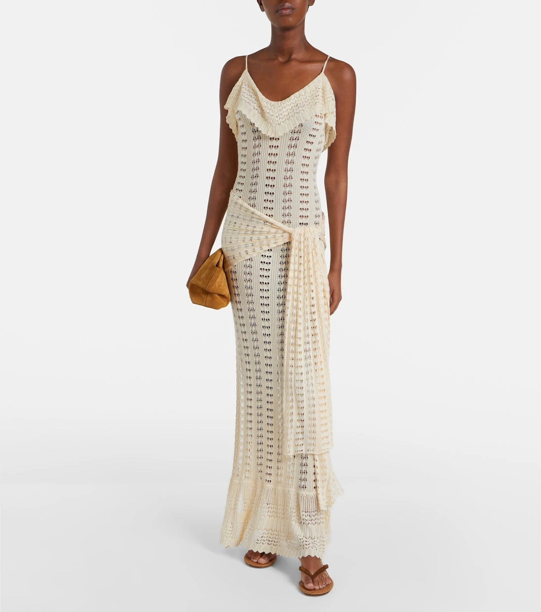 Aya Muse - Ruffled pointelle maxi dress