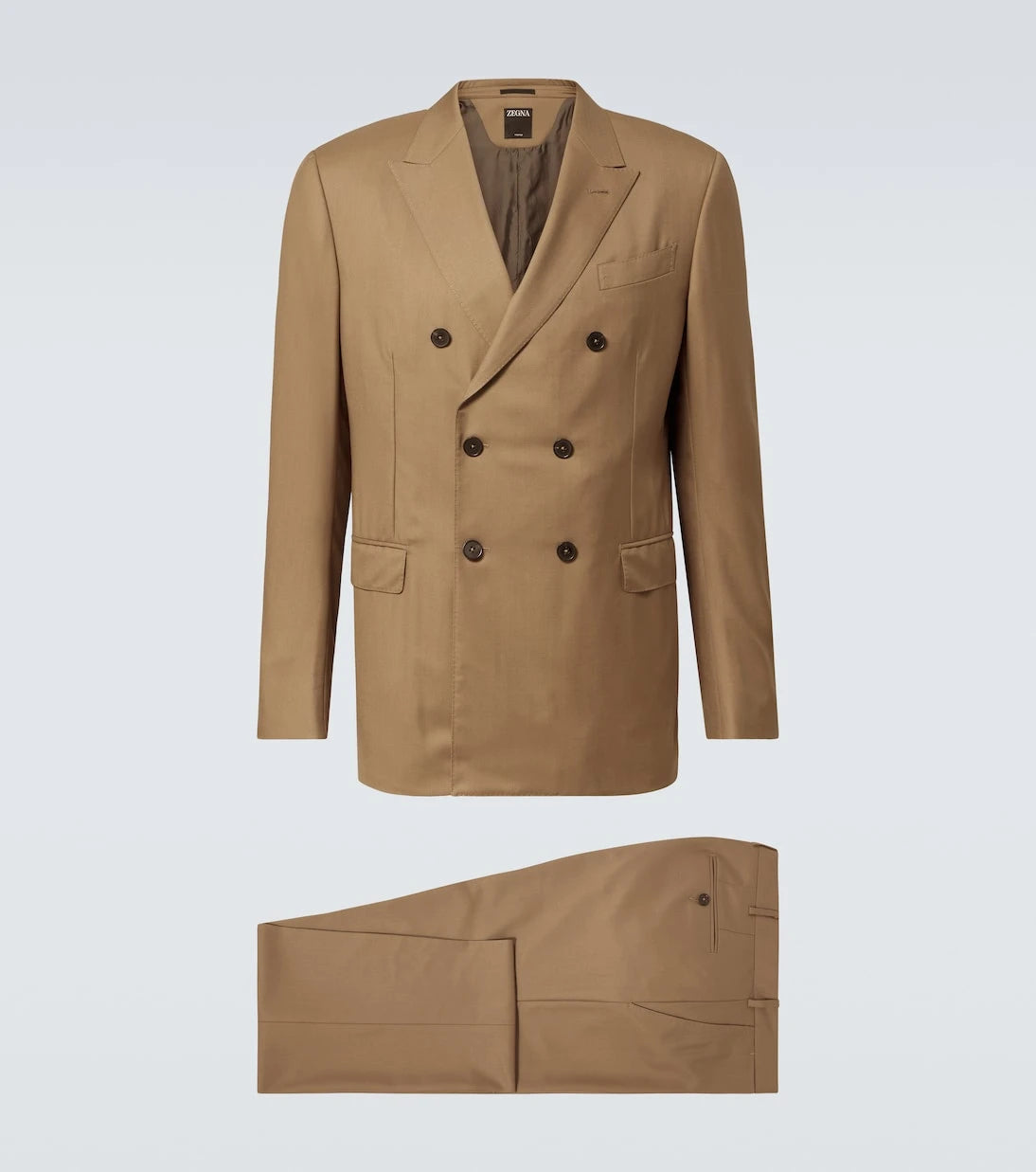 Zegna - Double-breasted wool twill suit