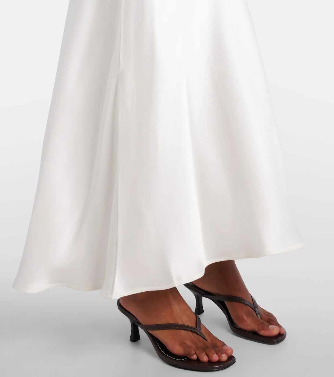 Asceno - Bordeaux silk satin slip dress