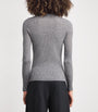 Fabiana Filippi Grey Wool-Silk-Cashmere Ribbed Sweater