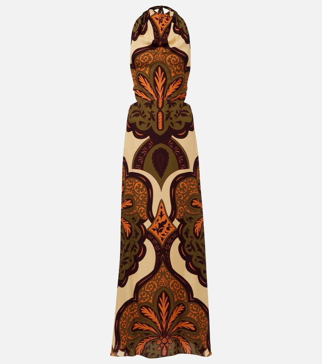 Johanna Ortiz - Halterneck printed silk maxi dress