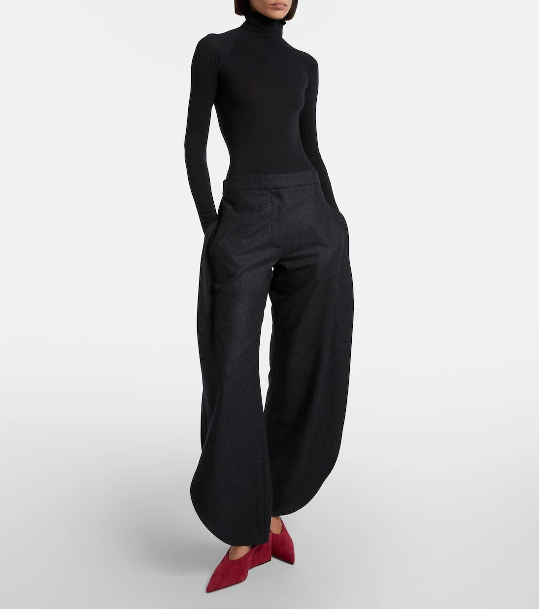 Alaïa - Cube 75 suede wedge mules