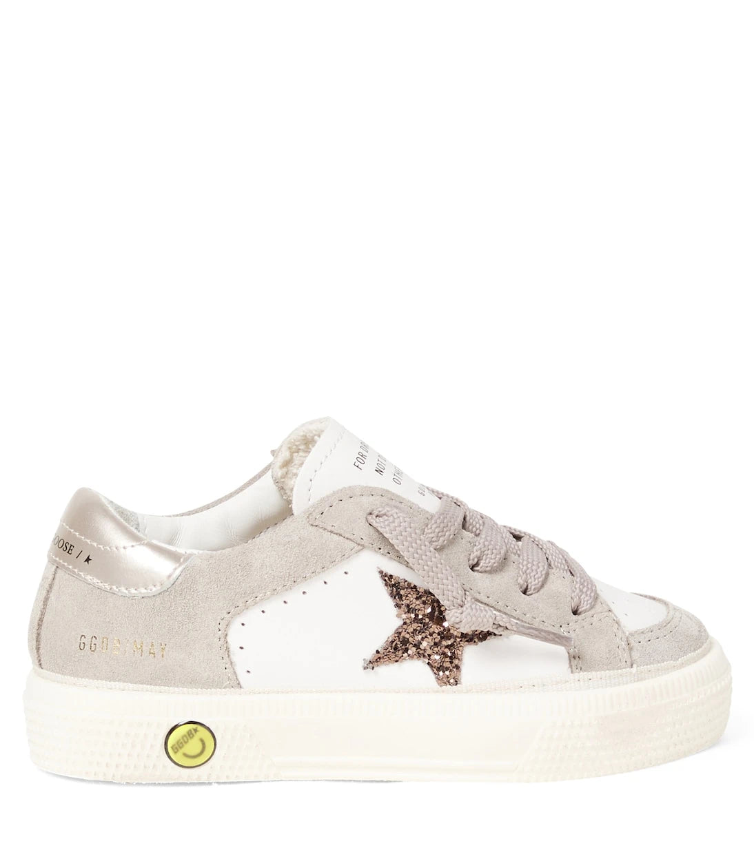 Golden Goose Kids - حذاء رياضي May مزين بالجلد السويدي