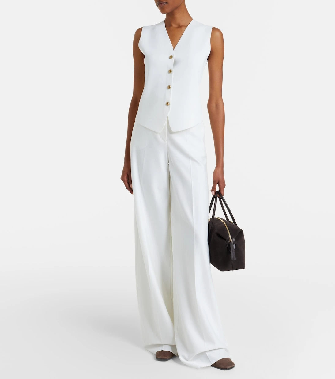 Max Mara - Cotton piqué wide-leg pants
