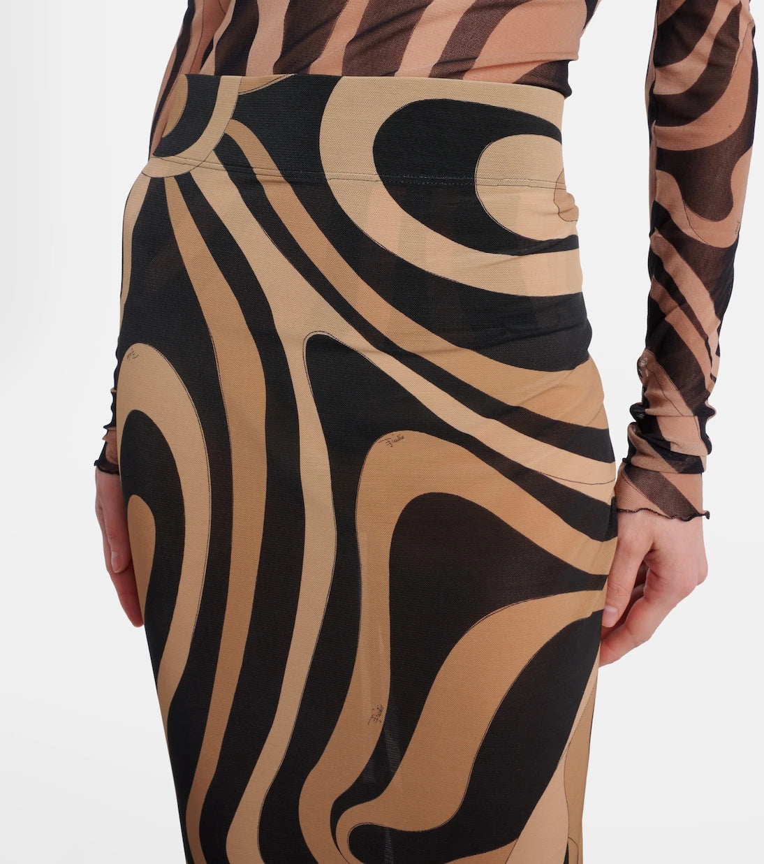Pucci - Printed semi-sheer maxi skirt