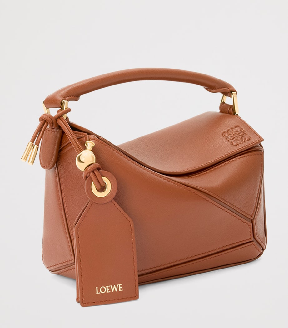 LOEWE Brown Mini Leather Puzzle Top-Handle Bag