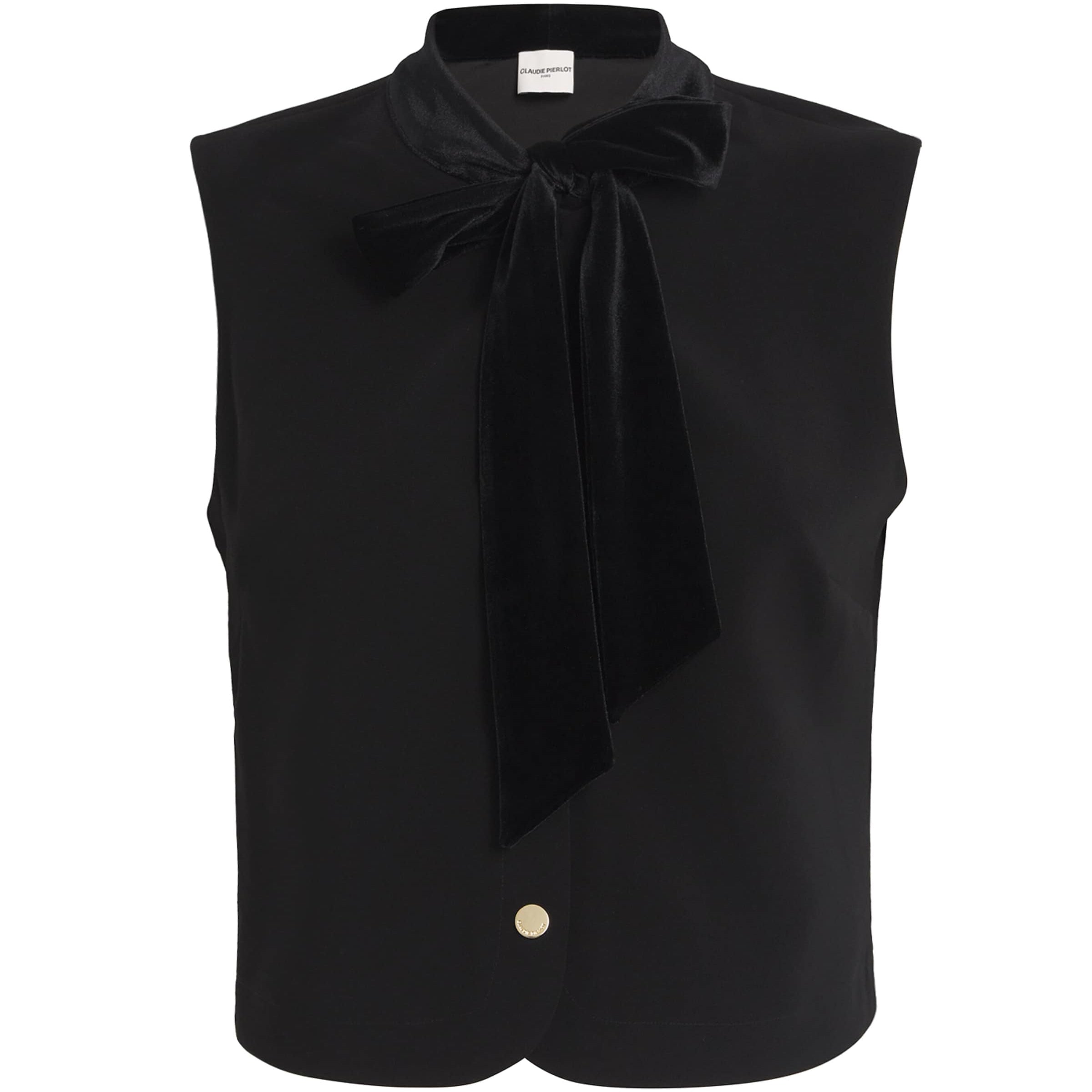 Claudie Pierlot Black Tie-Neck Blouse