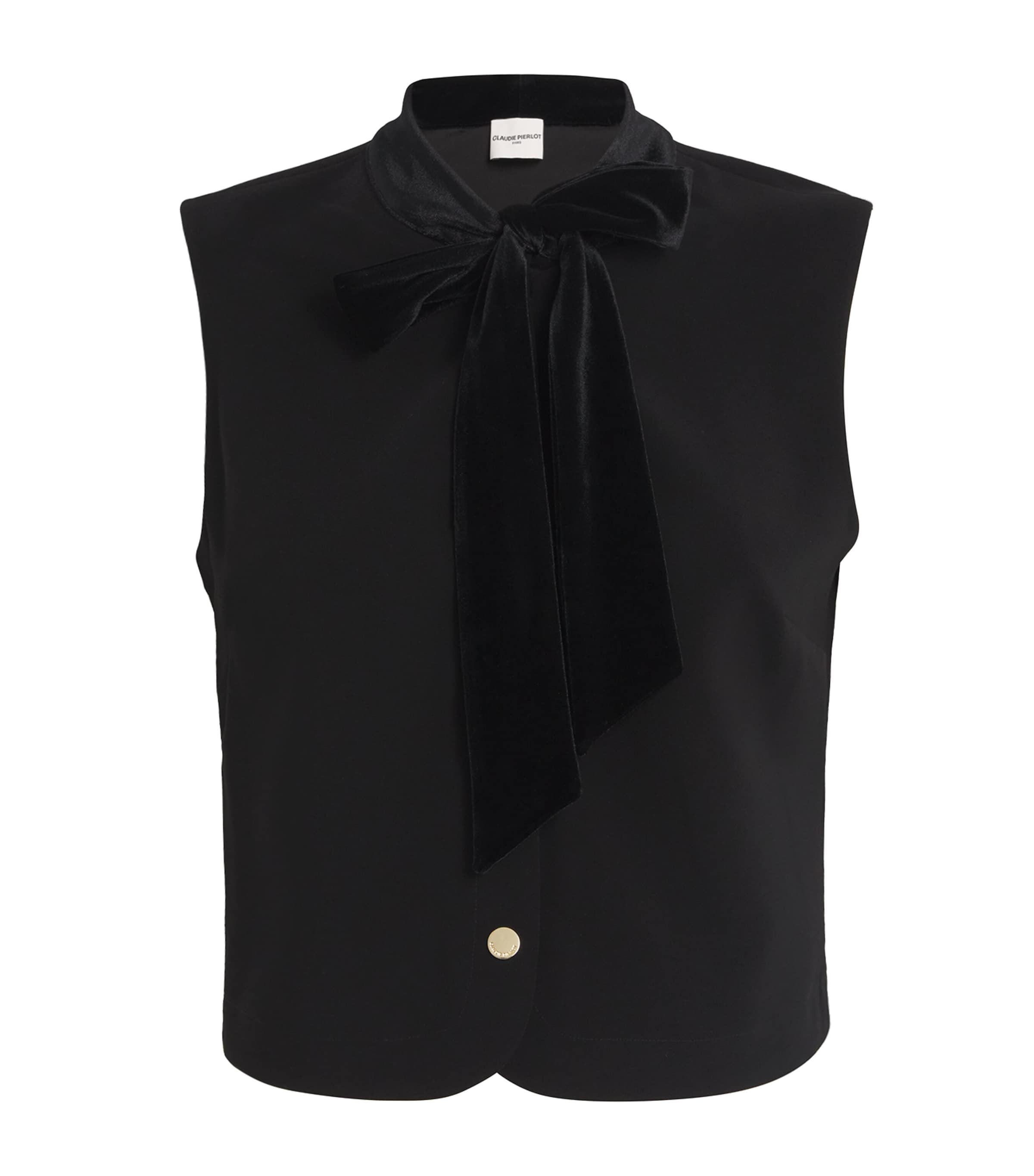 Claudie Pierlot Black Tie-Neck Blouse