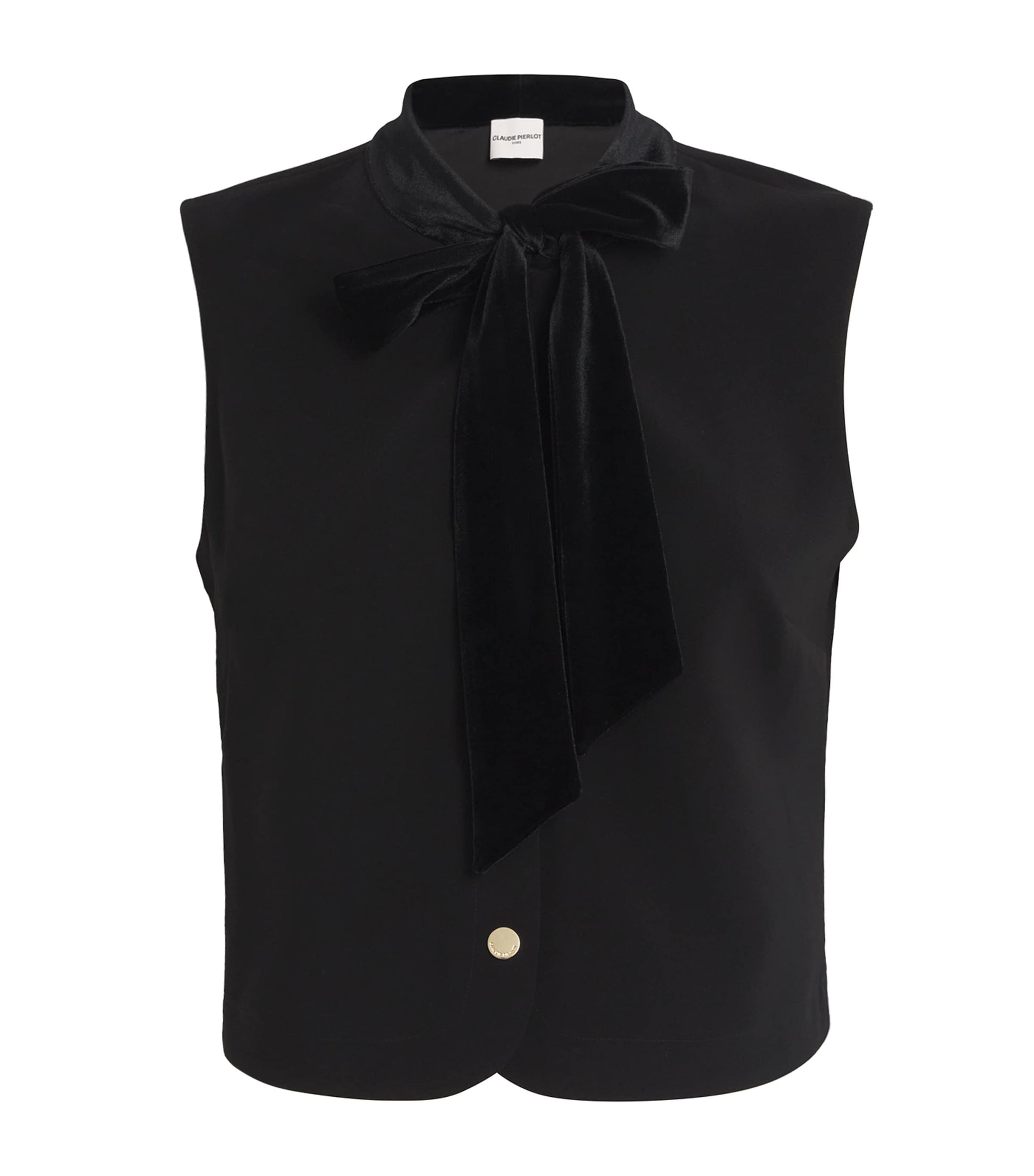 Claudie Pierlot Black Tie-Neck Blouse