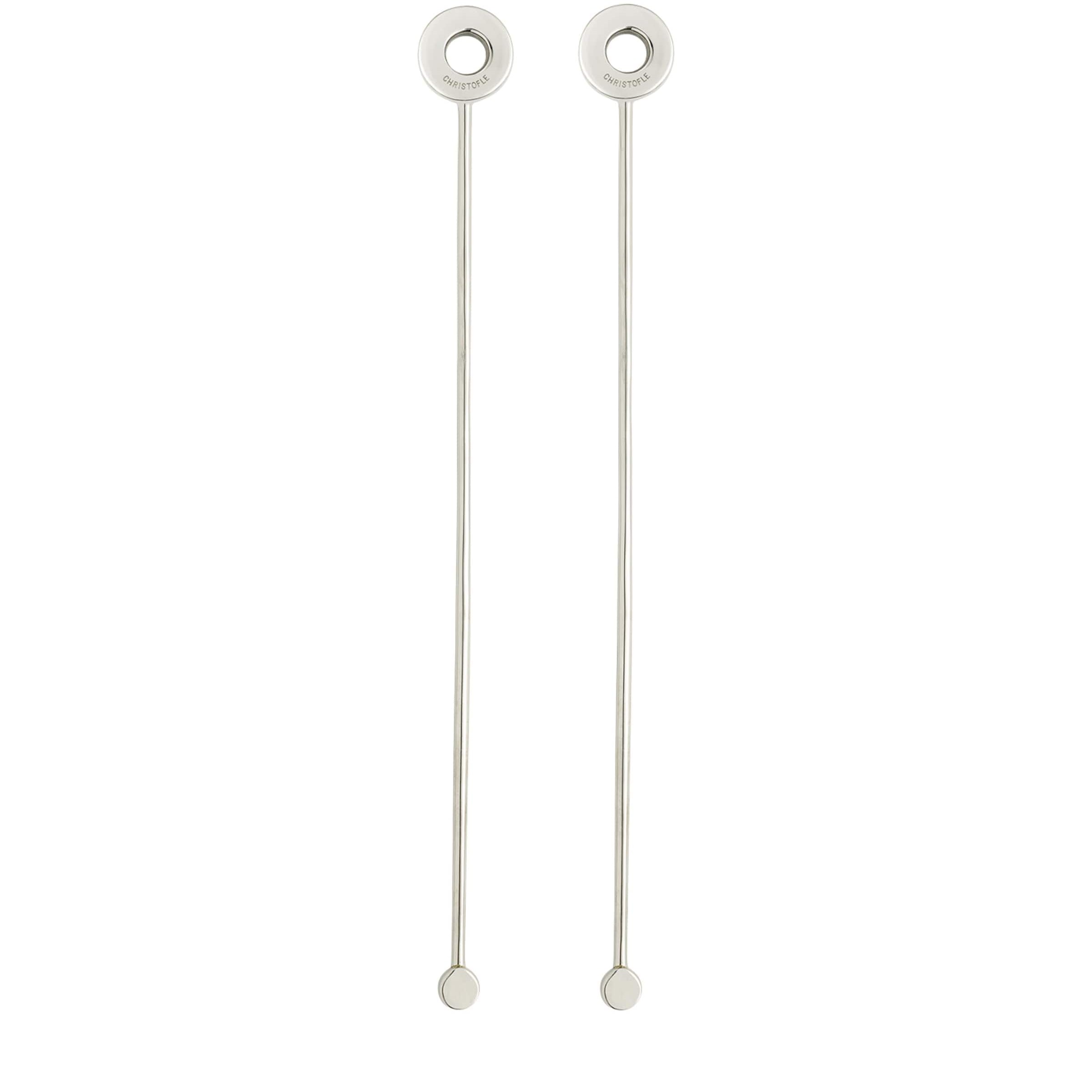 Stainless Steel OH de Christofle Cocktail Stirrers (Set of 2)