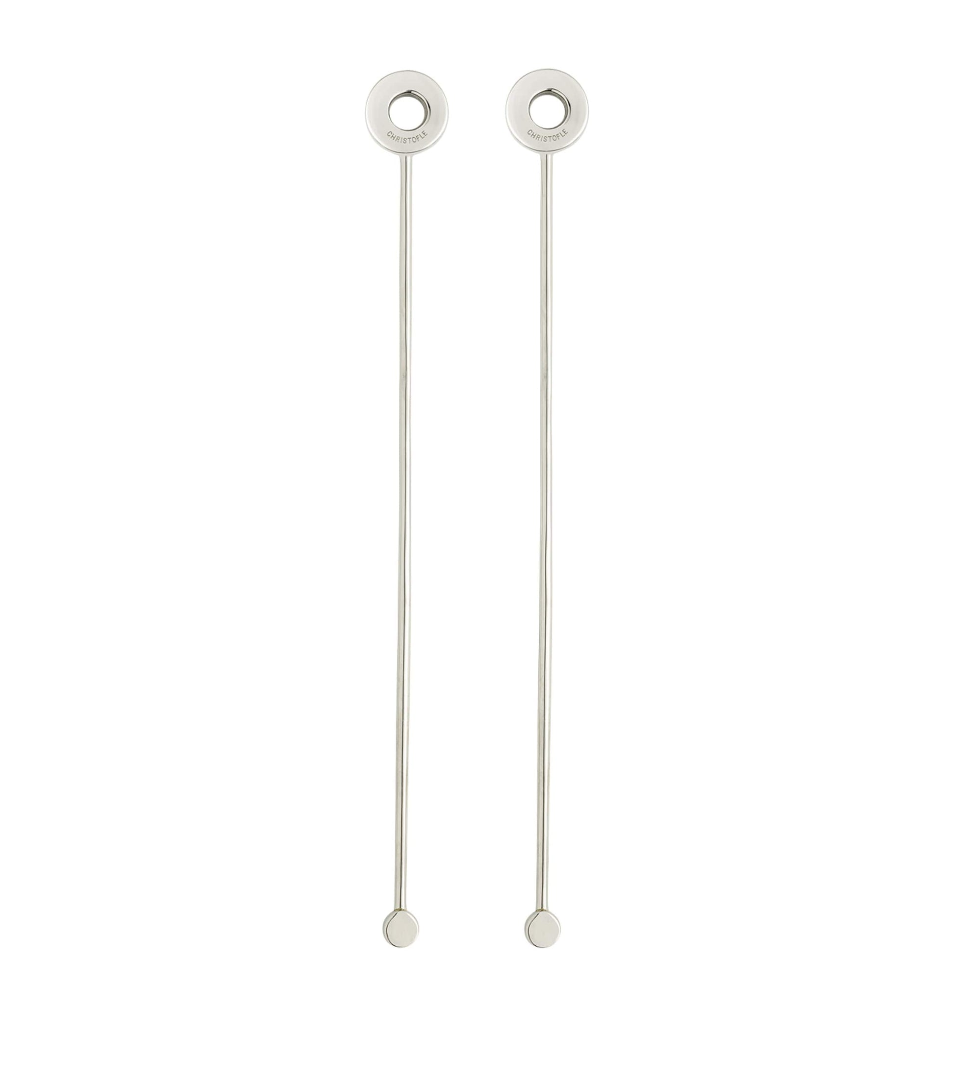 Stainless Steel OH de Christofle Cocktail Stirrers (Set of 2)