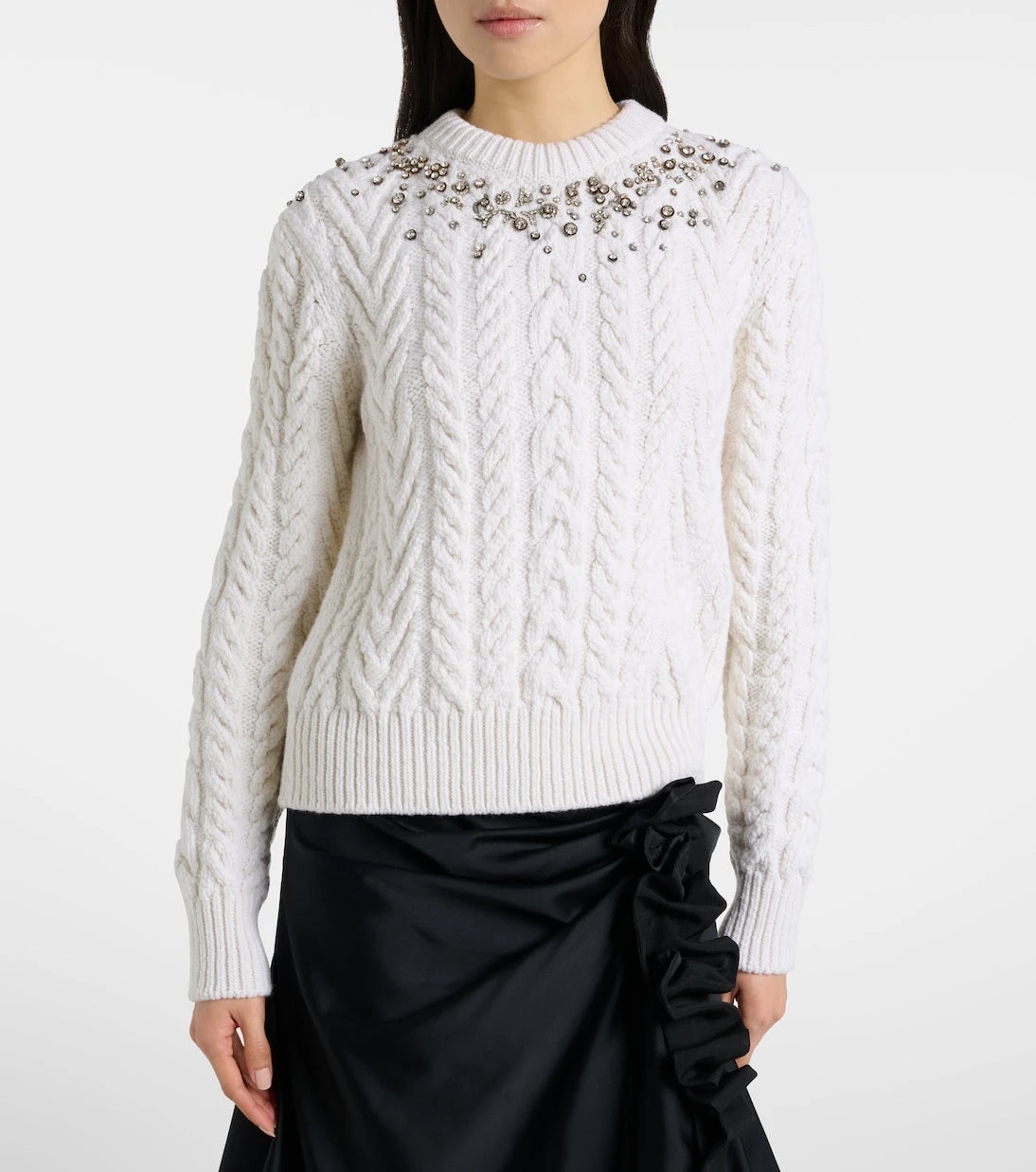 McQueen - Embellished wool and cashmere sweater