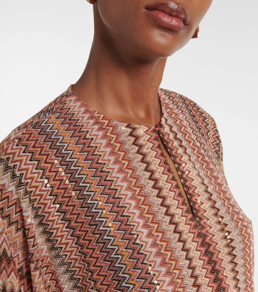 Missoni - Zigzag fringed lamé blouse