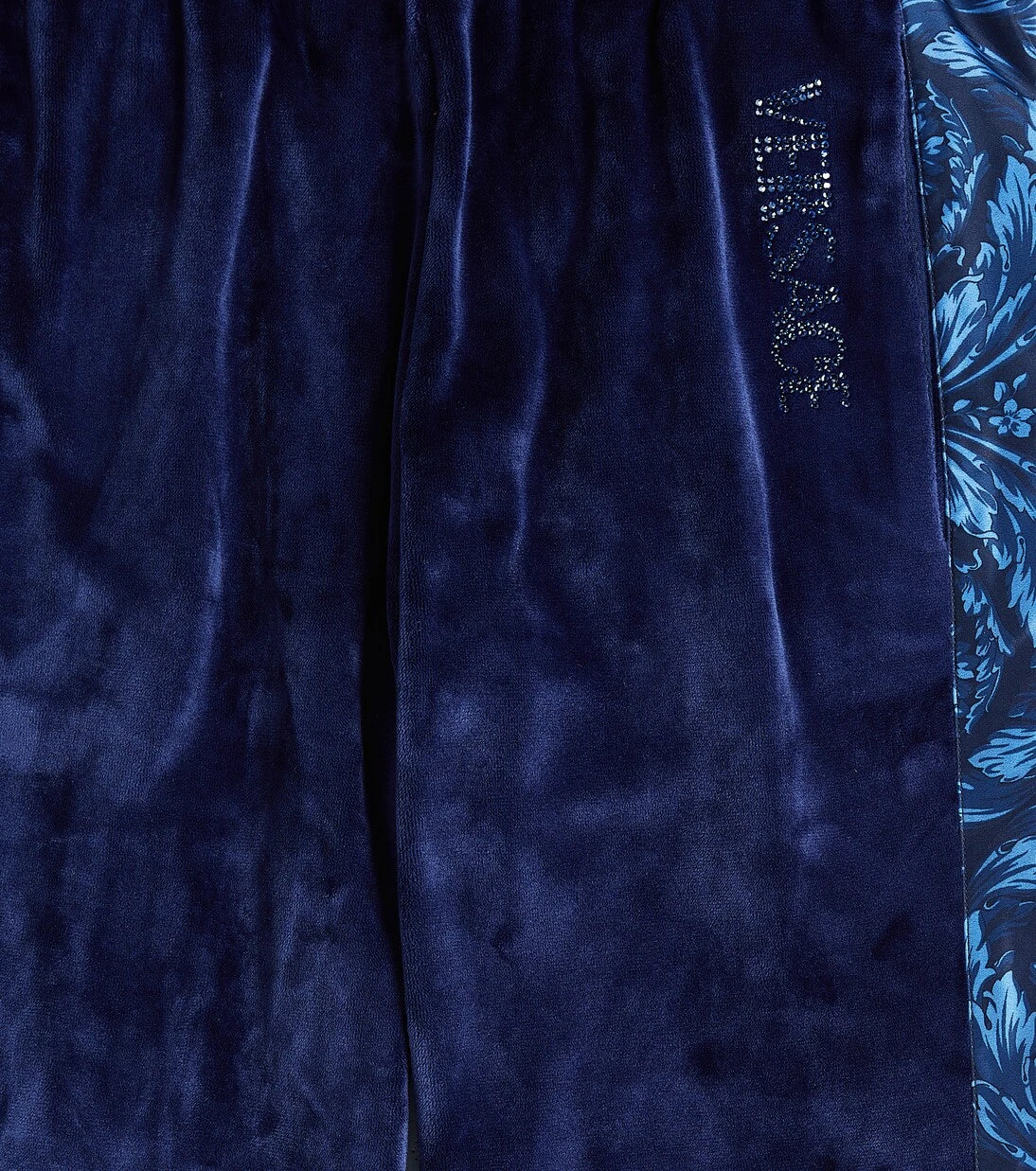 Versace Kids - Barocco embellished velvet track pants