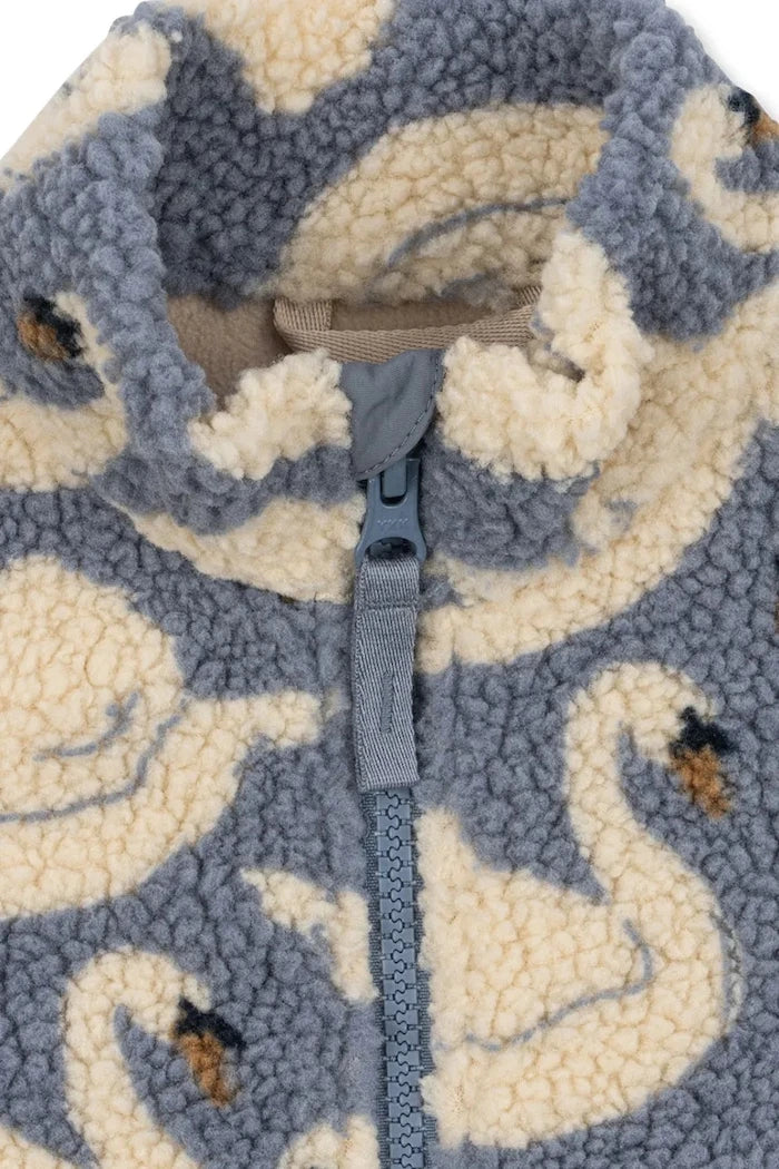 Konges Sløjd çocuk polar yelek JODY TEDDY VEST GRS