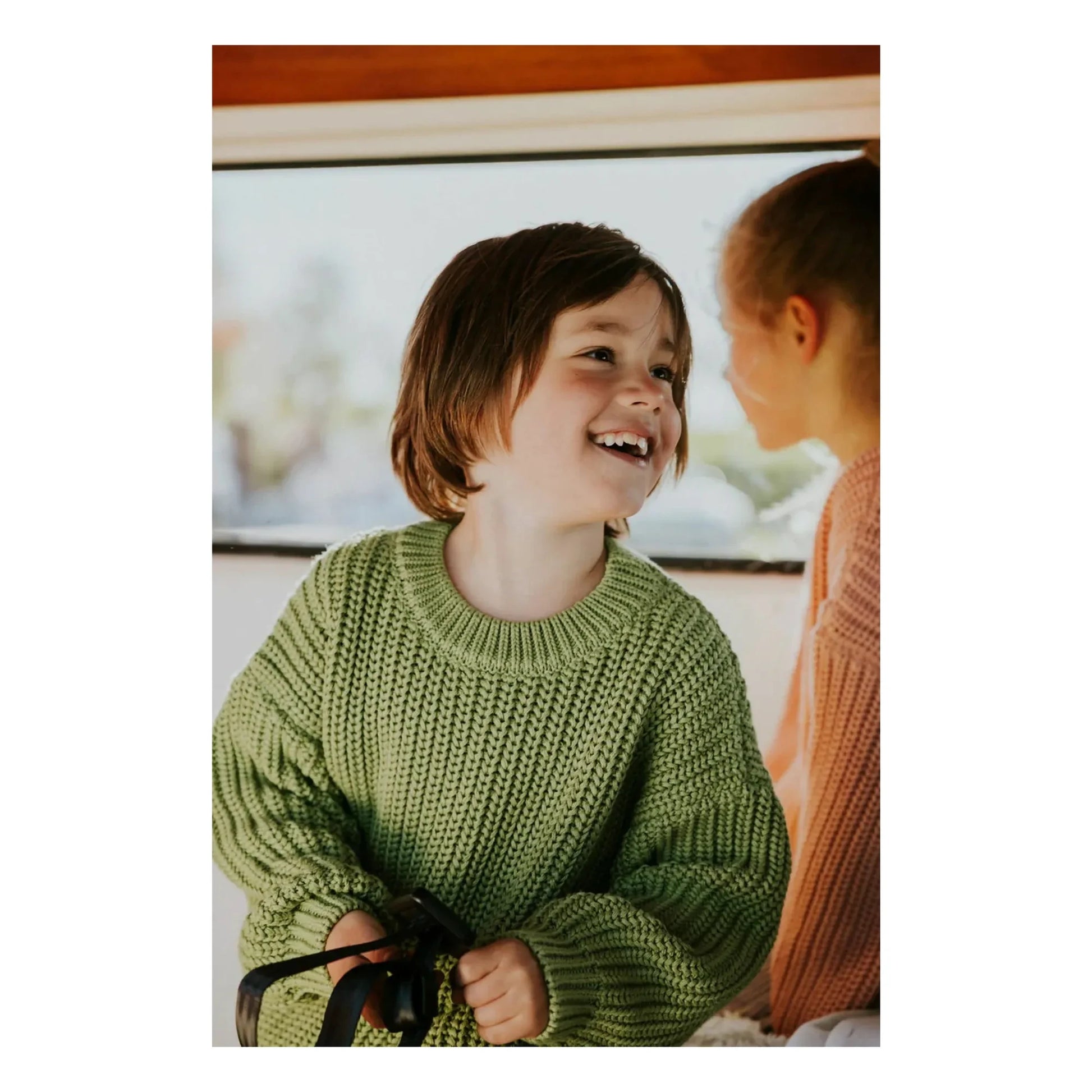 Yuki - Organic Cotton Chunky Sweater | Olive