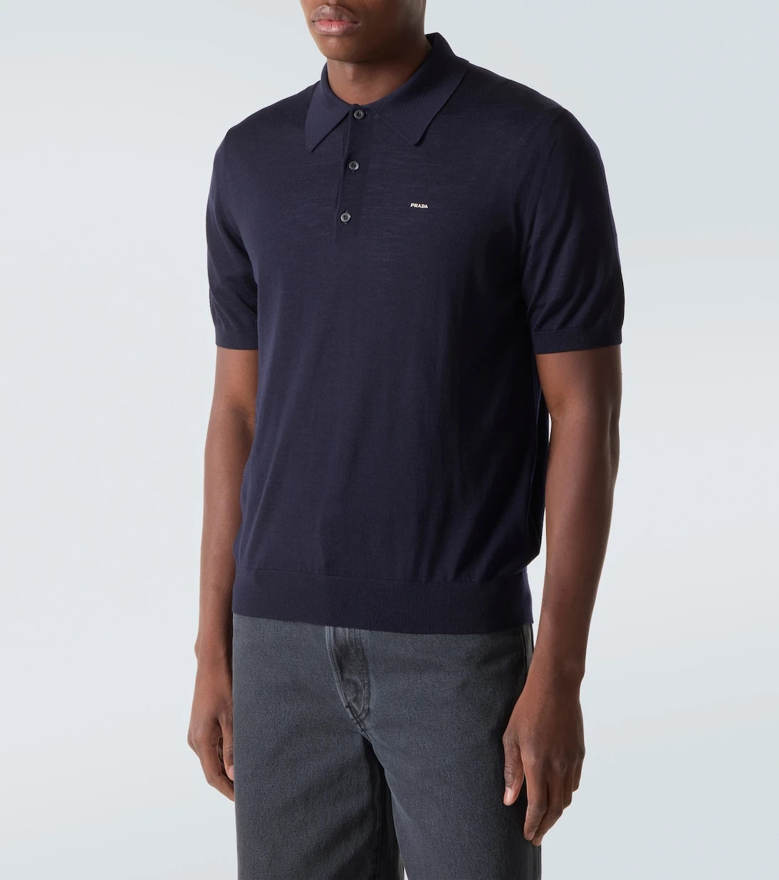 Prada - Logo virgin wool polo shirt