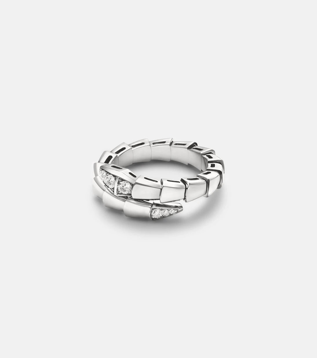 Bvlgari - Serpenti Viper 18kt white gold ring with diamonds