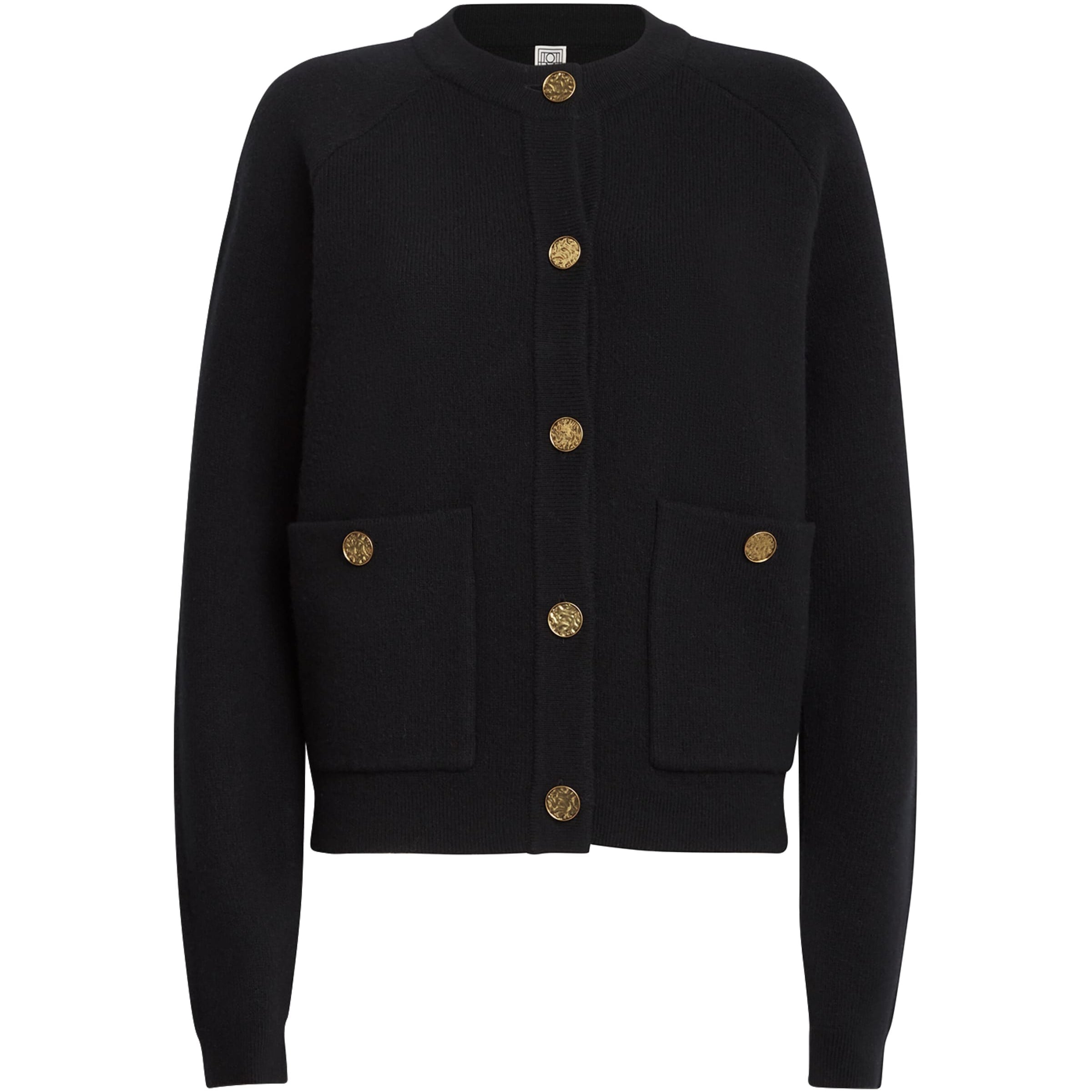 Toteme Black Wool-Blend Cardigan