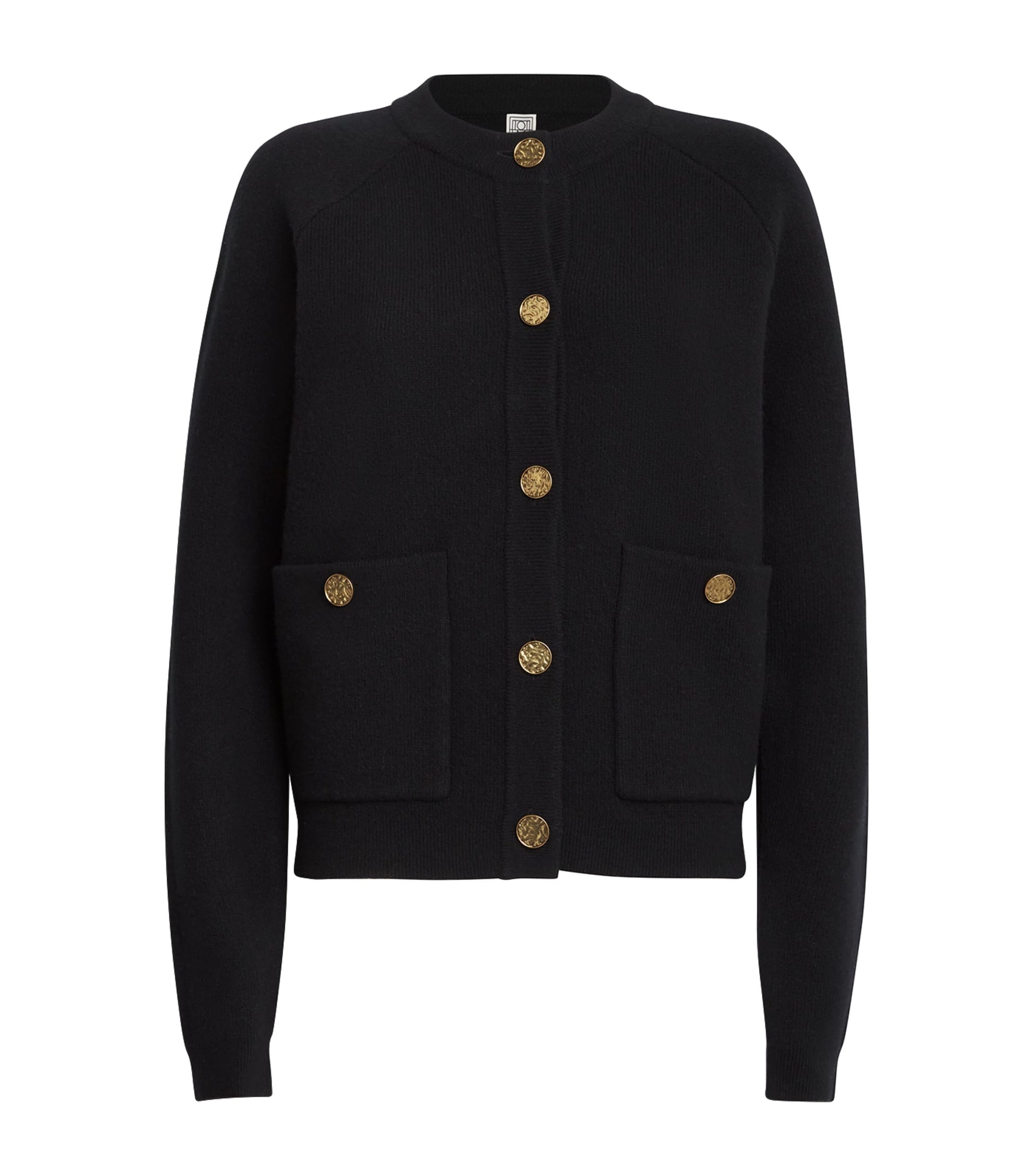 Toteme Black Wool-Blend Cardigan