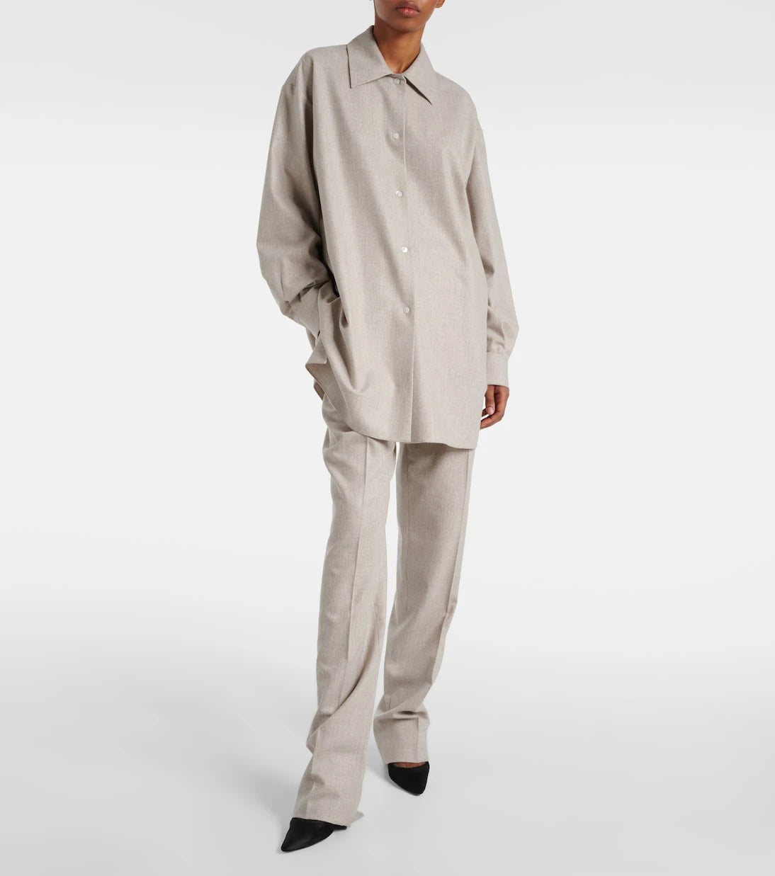 The Row - Komako wool and cashmere shirt