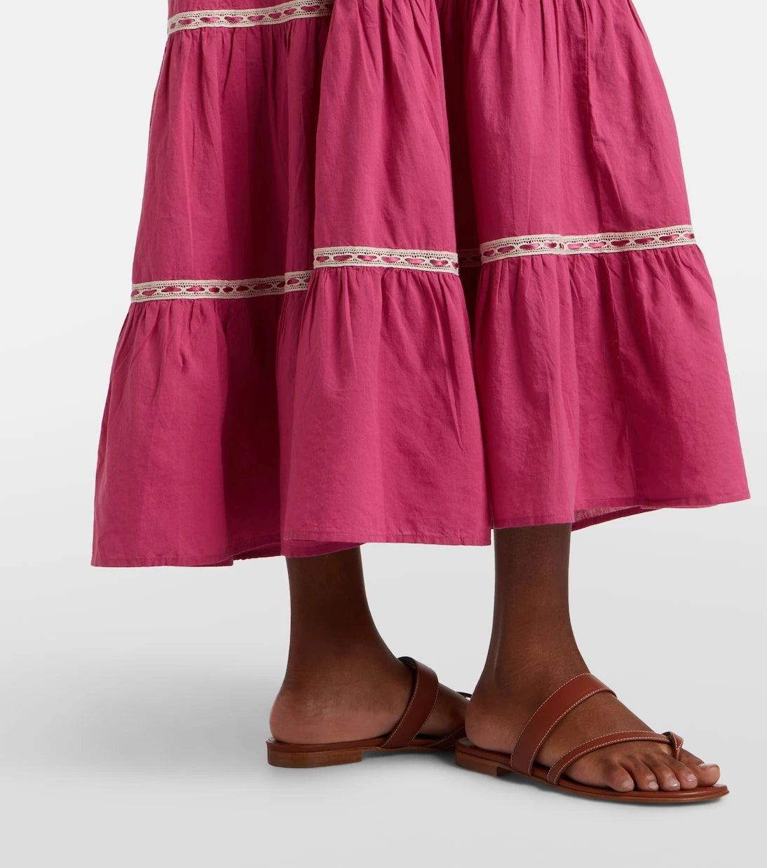 Rixo - Chandra tiered cotton midi dress