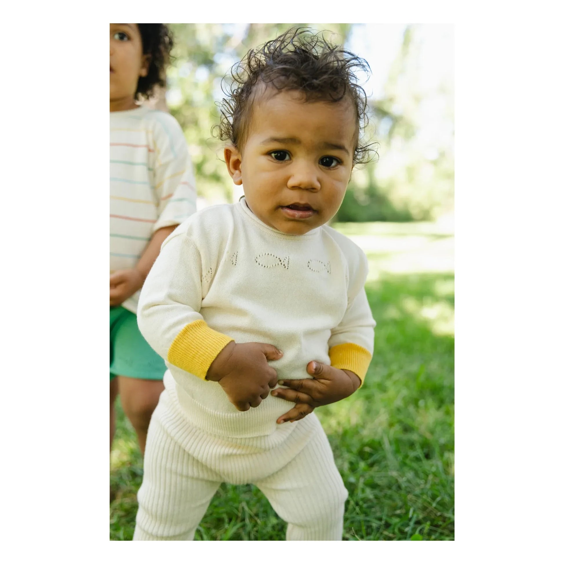 Bayiri - Little Fish organic cotton sweater | Ecru