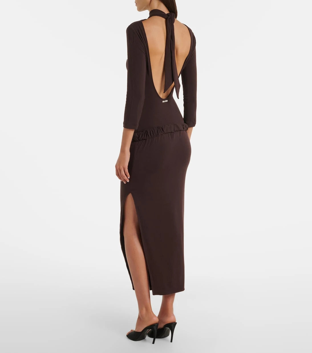 The Attico - Draped open-back jersey midi dress