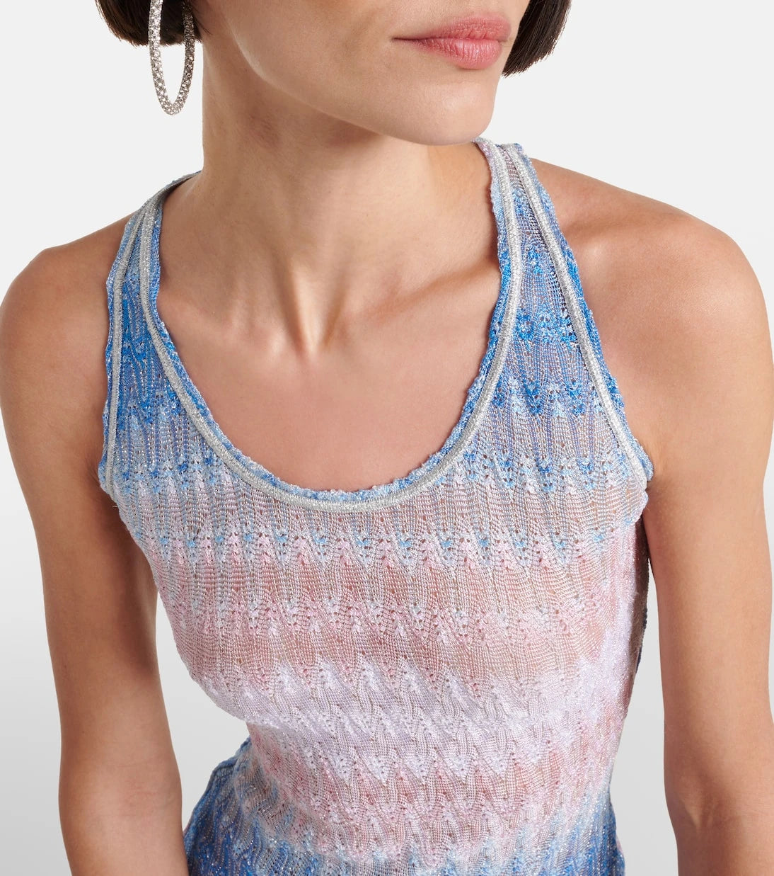 Missoni - فستان قصير من اللاميه المتعرج المتدرج