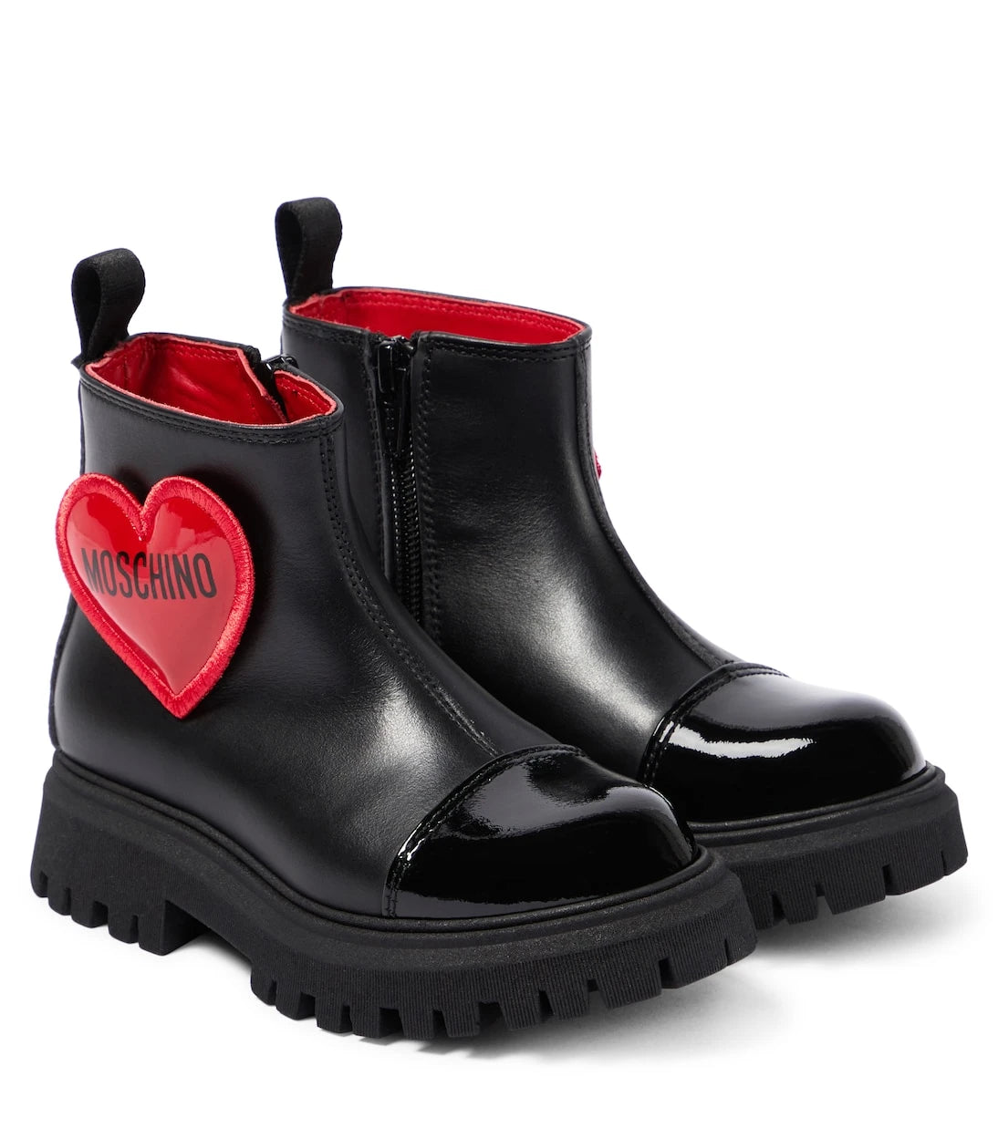 Moschino Kids - Heart patent leather boots