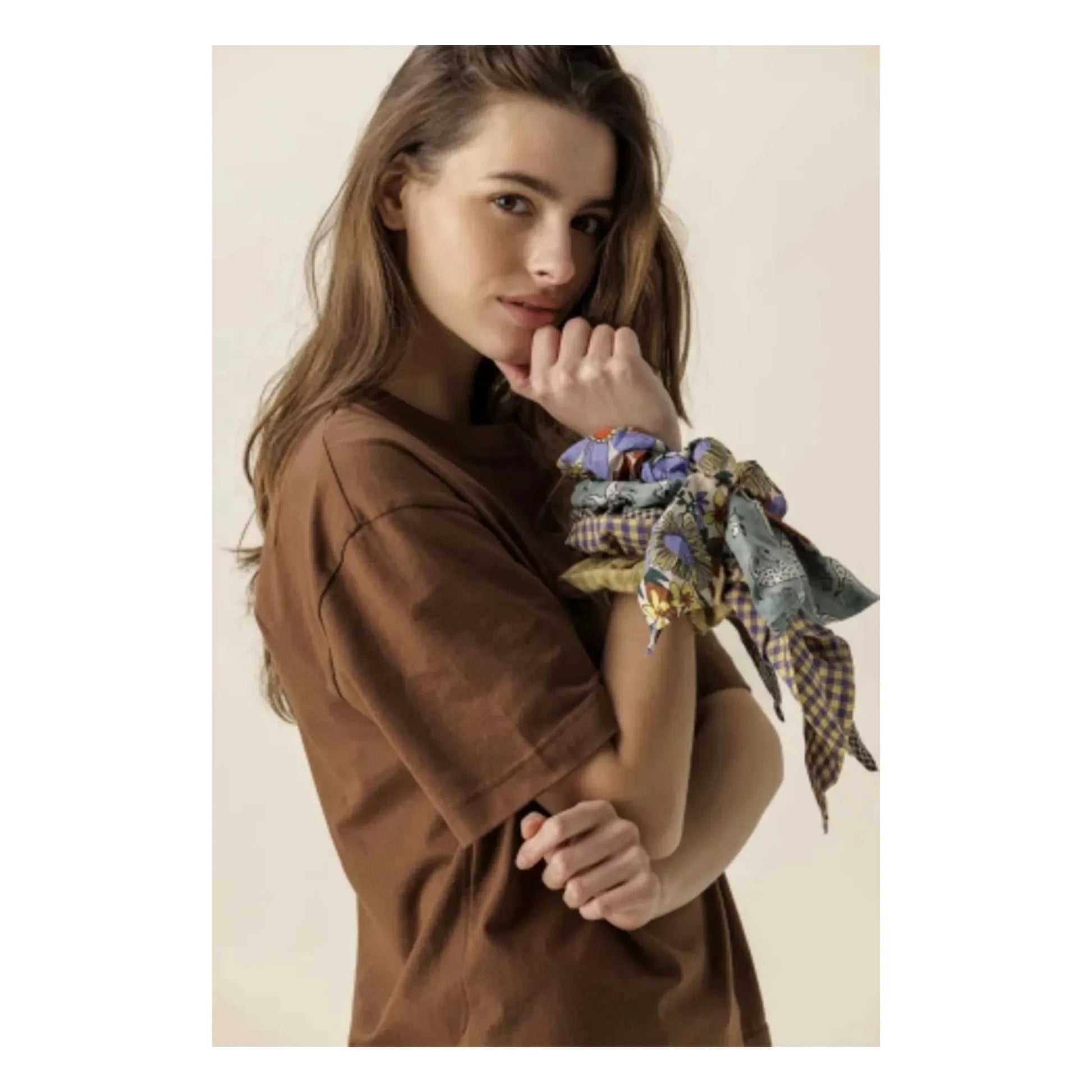 Apaches - Chouchou Scarf Mano Carreaux | Blue